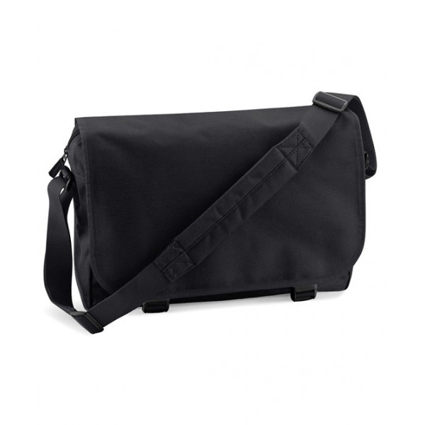 Plain black side outlet bag